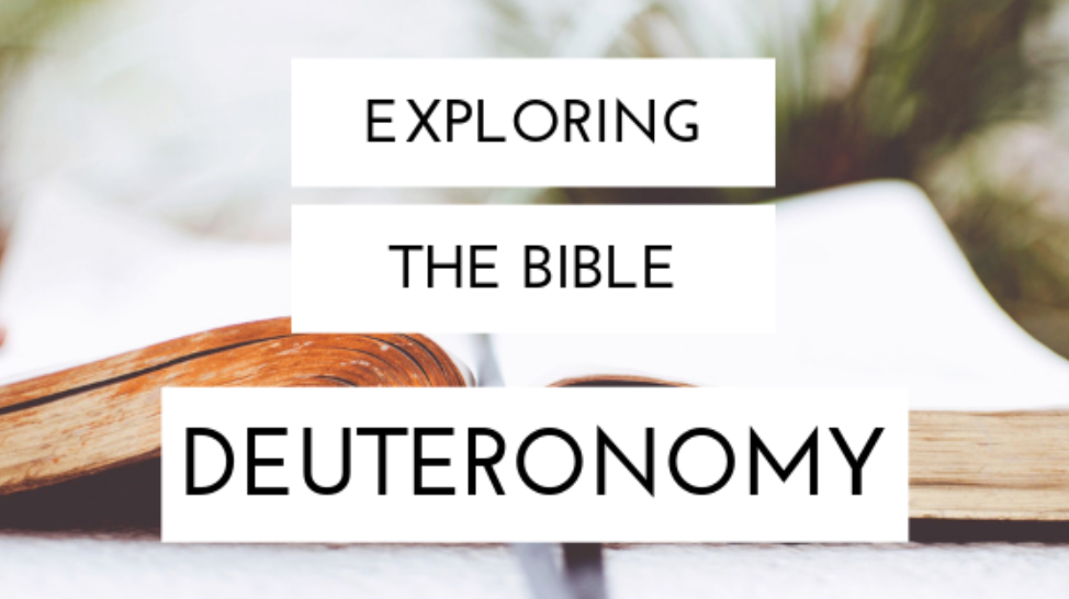 A depiction of the bible with the title Exploring the Bible Deuteronomy